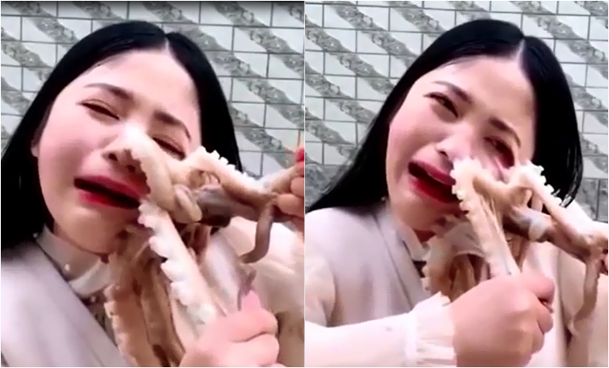 Enquanto Tentava Comer Polvo Ao Vivo Mulher Atacada Por Ele E V Deo