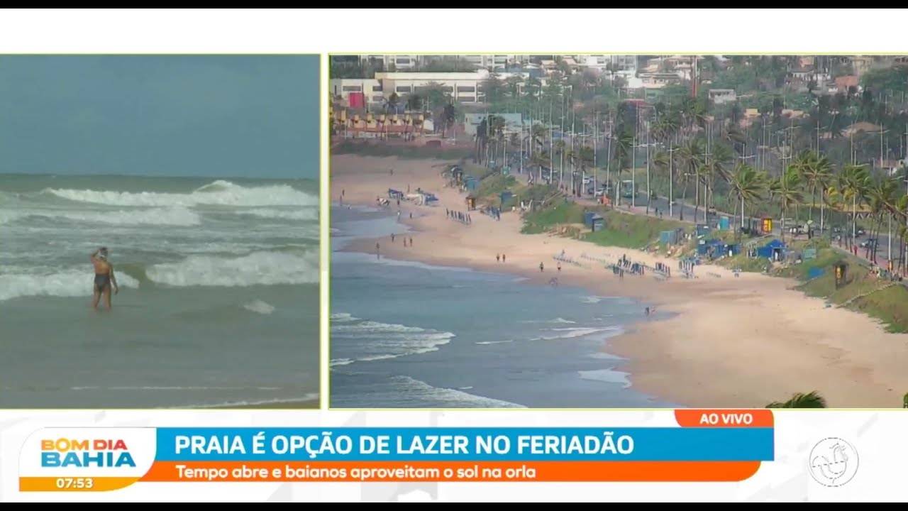 Baianos Aproveitam Sol Na Orla De Salvador Praia Op O De Lazer