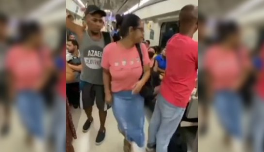 Vídeo: Mulher dá "reverse" em briga no metrô de Salvador e dá tapa "de ré"