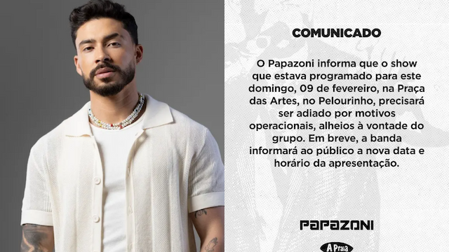 Papazoni cancela show que aconteceria no Pelourinho neste domingo