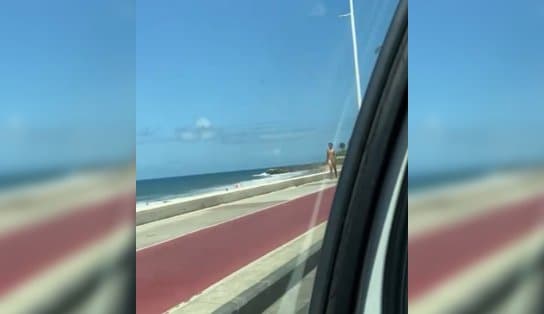 Peladão da Orla! Homem anda tranquilamente sem roupas em Salvador e assusta motoristas; assista 