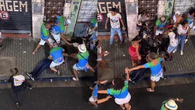 Homem é agredido e salvo por grupo de mulheres no Carnaval; vídeo