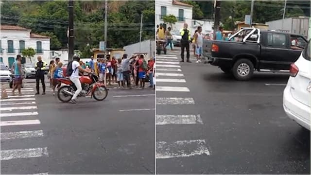 Acidente com duas motos deixa pessoa ferida na Feira de São Joaquim