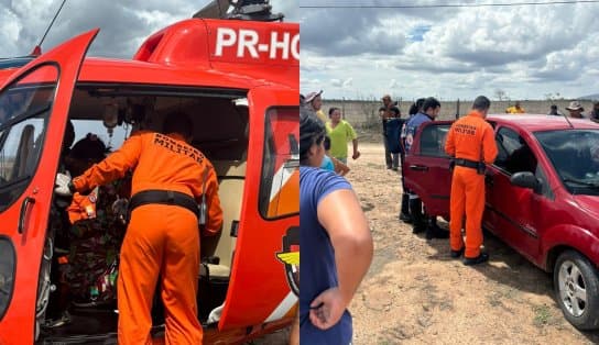 Bombeiros resgatam vítima de queimaduras na Bahia