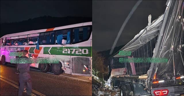 Acidente entre ônibus de viagem e carreta mata quatro pessoas no Sul da Bahia