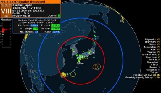 Terremoto de magnitude 6,9 atinge o Japão, e governo emite alerta de risco para tsunami