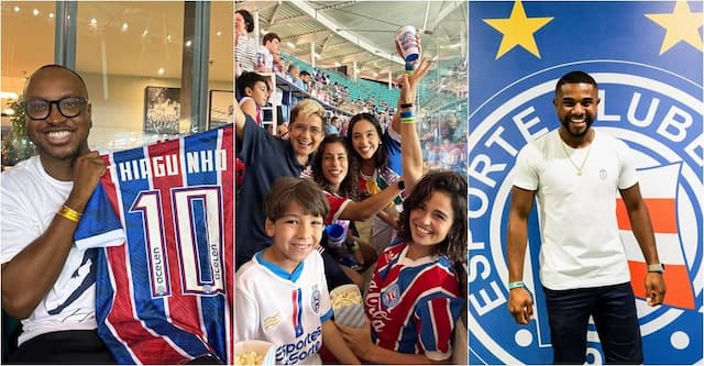Thiaguinho, Nanda Costa e Davi Brito prestigiam triunfo do Bahia na Arena Fonte Nova
