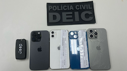 celulares recuperados pela polícia