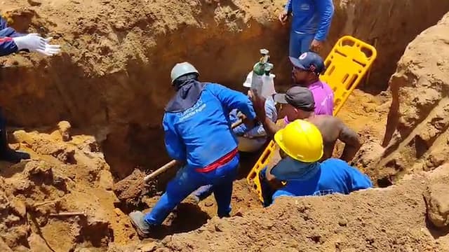 Dois trabalhadores ficam soterrados durante obra em Pojuca