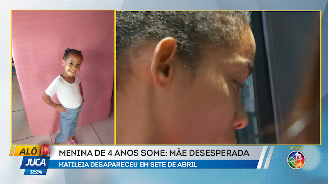 Menina de 4 anos é sequestrada na casa do padrasto em 7 de Abril