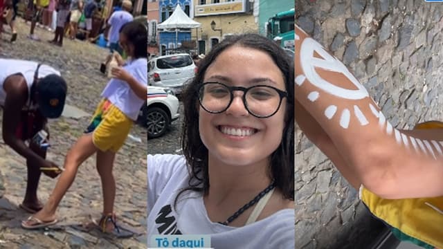 Influencer faz pintura da Timbalada e baianos brincam: 'Custou R$ 200'