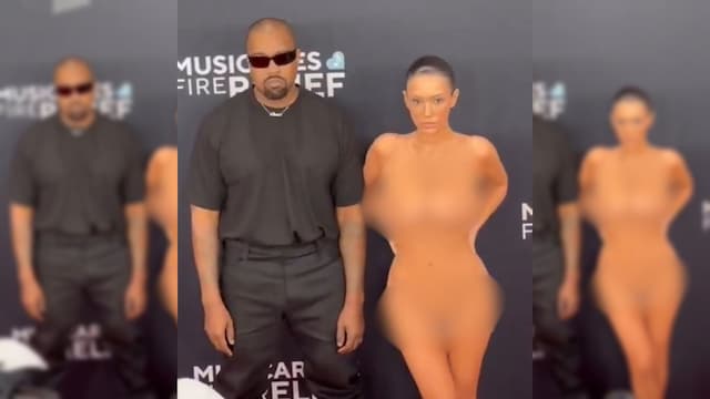 Esposa de Kanye West aparece nua no Grammy 2025; veja vídeo