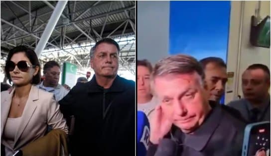 Impedido de viajar, Bolsonaro chora em embarque de esposa para posse de Trump