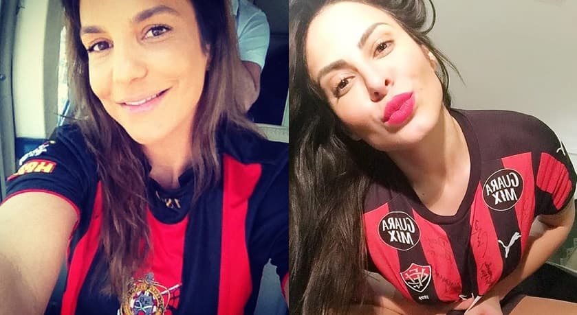 MUSAS RUBRO-NEGRAS: Ivete Sangalo e Alinne Rosa comemoram título do Vitória no Baianão 2016