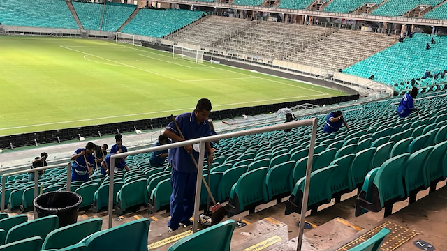 Manutenção na Arena Fonte Nova é intensificada devido a jogos seguidos no fim de semana