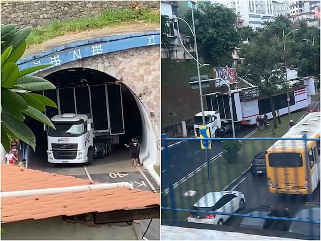 Trio que ficou preso em túnel no Canela é retirado e trânsito normalizado