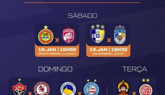 Terceira rodada do Campeonato Baiano começa com dois jogos neste sábado
