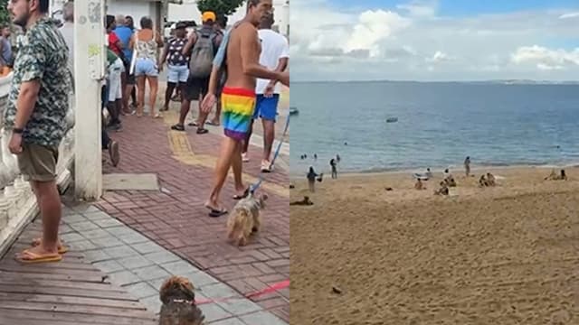 Barraqueiros realizam protesto após limitação de sombreiros na Barra