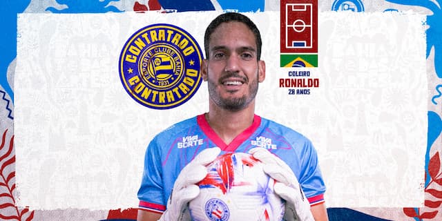 Bahia anuncia oficialmente a contratação do goleiro Ronaldo