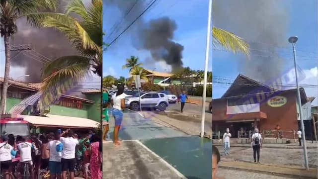 Incêndio atinge supermercado em Praia do Forte