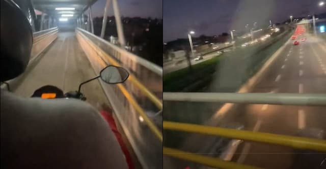 R$ 2 ou uma viagem misteriosa? Motociclista usa passarela para 'cortar caminho' em Salvador