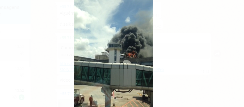 EM CHAMAS: Aeroporto de Salvador é atingido por incêndio e assusta passageiros; Veja vídeo